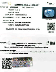 5.66/CT Natural Blue Sapphire with Govt Lab Certificate (8991)